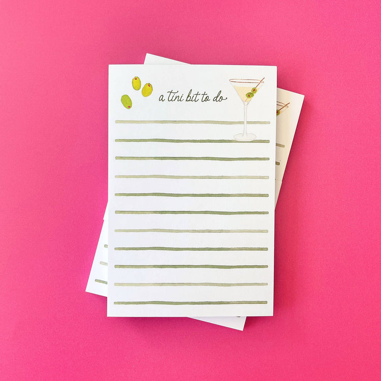 A Tini Bit To Do Notepad | Martini Notepad | 4"x6" Notepad