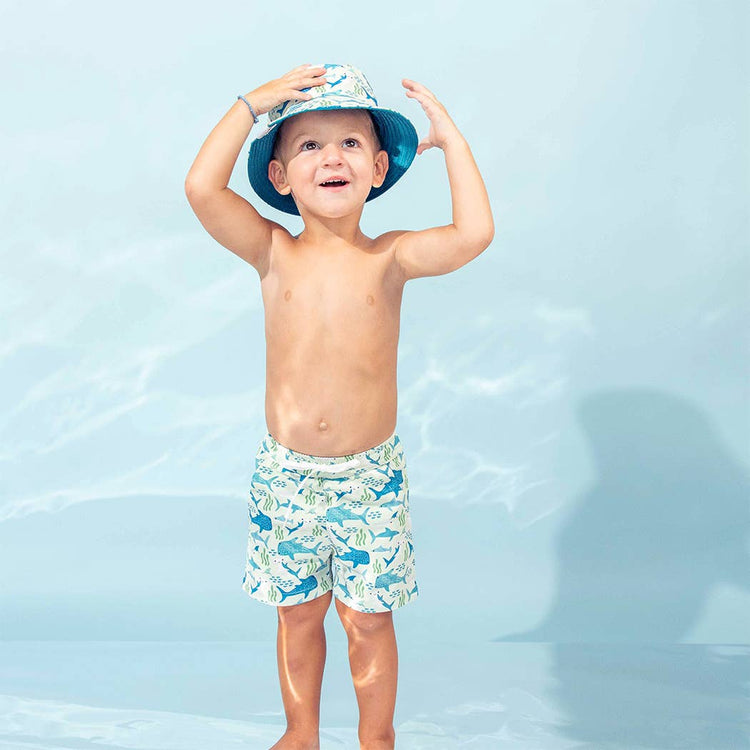 Shark Friends Ocean Blue Reversible Kids Bucket Hat: Blue/Multi